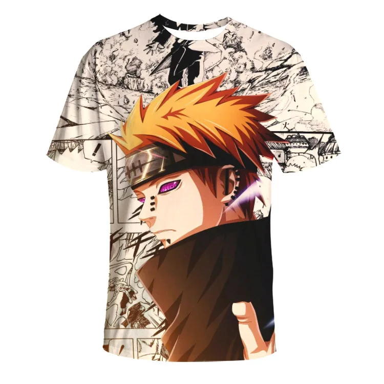 

3D digital printing short sleeve men's T-shirt about comic characters of Naruto