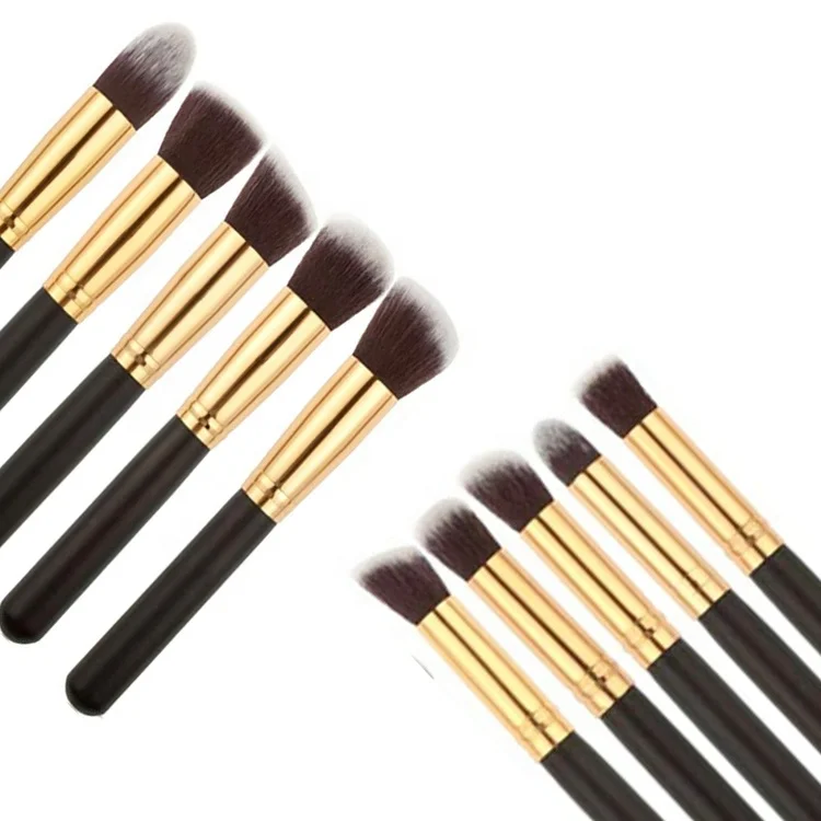 

10Pcs Synthetic Professional Custom Cosmetic Makeup Brushes for EyeShadow Foundation Concealer blush, Black