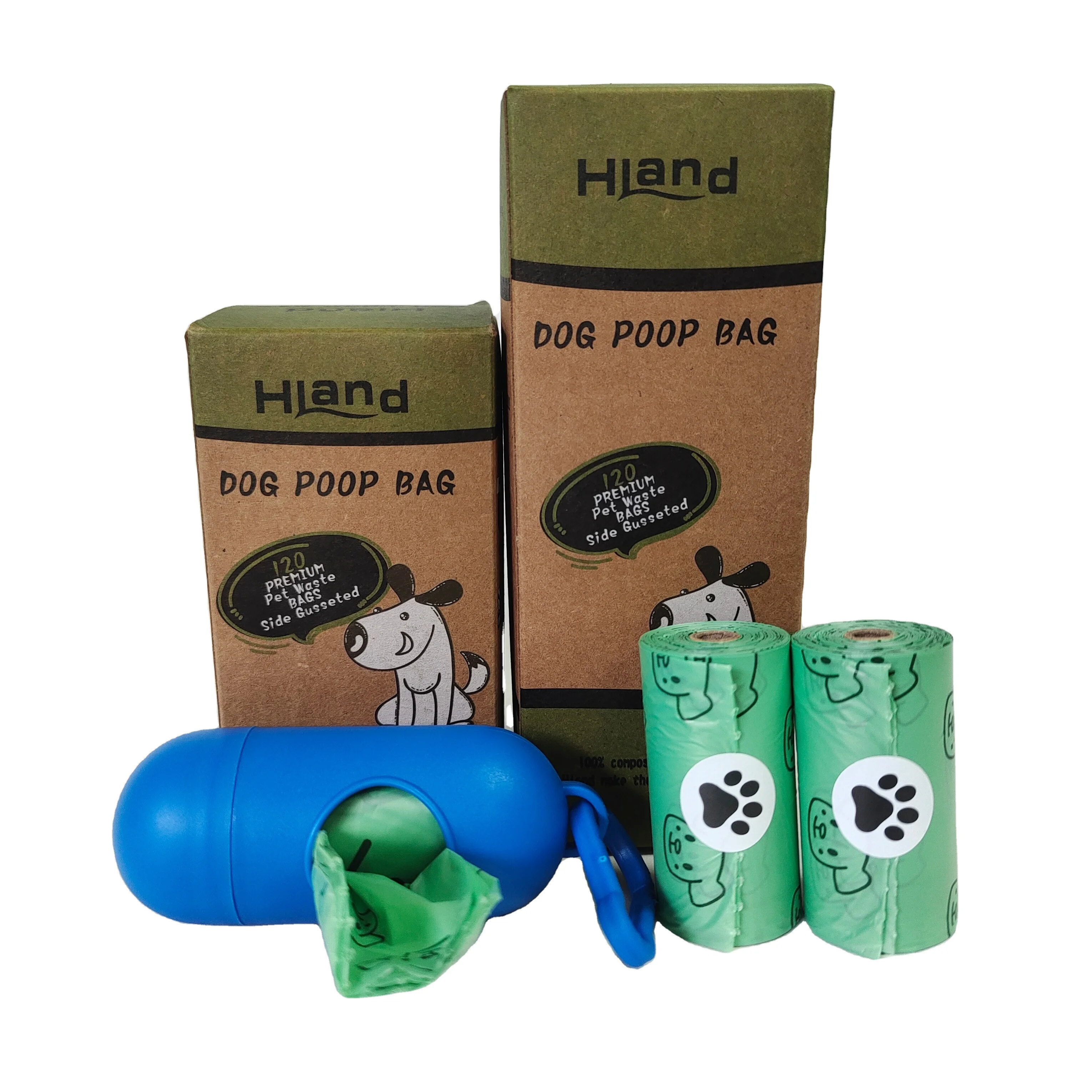 

Custom 100% Biodegradable Compostable Pet Waste Bag Eco Poop Bags For Dogs Supplies, Green/black/customized