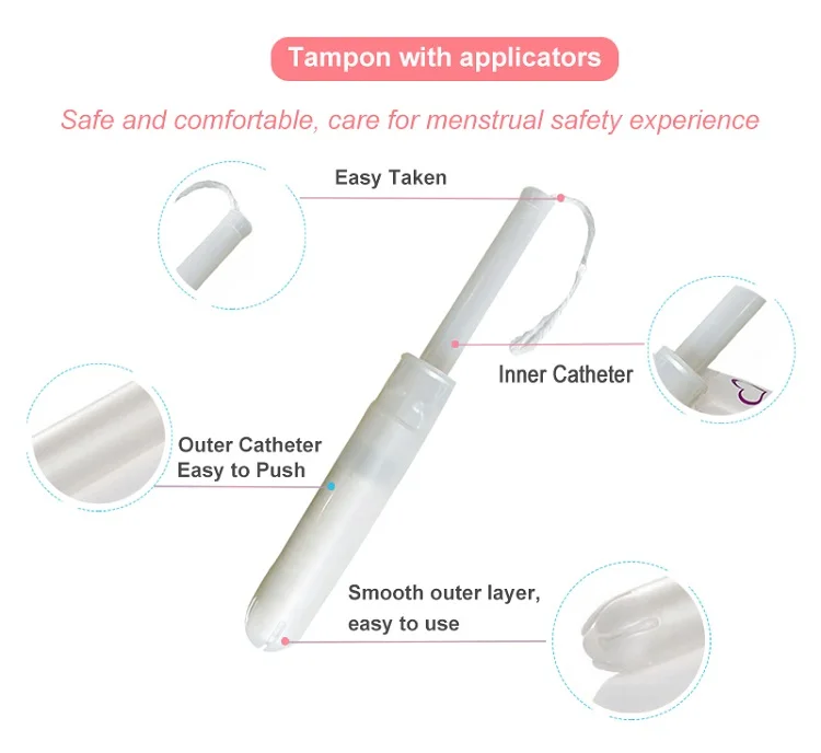Hygienic Biodegradable Women Organic Cotton Applicator Tampon Buy 100