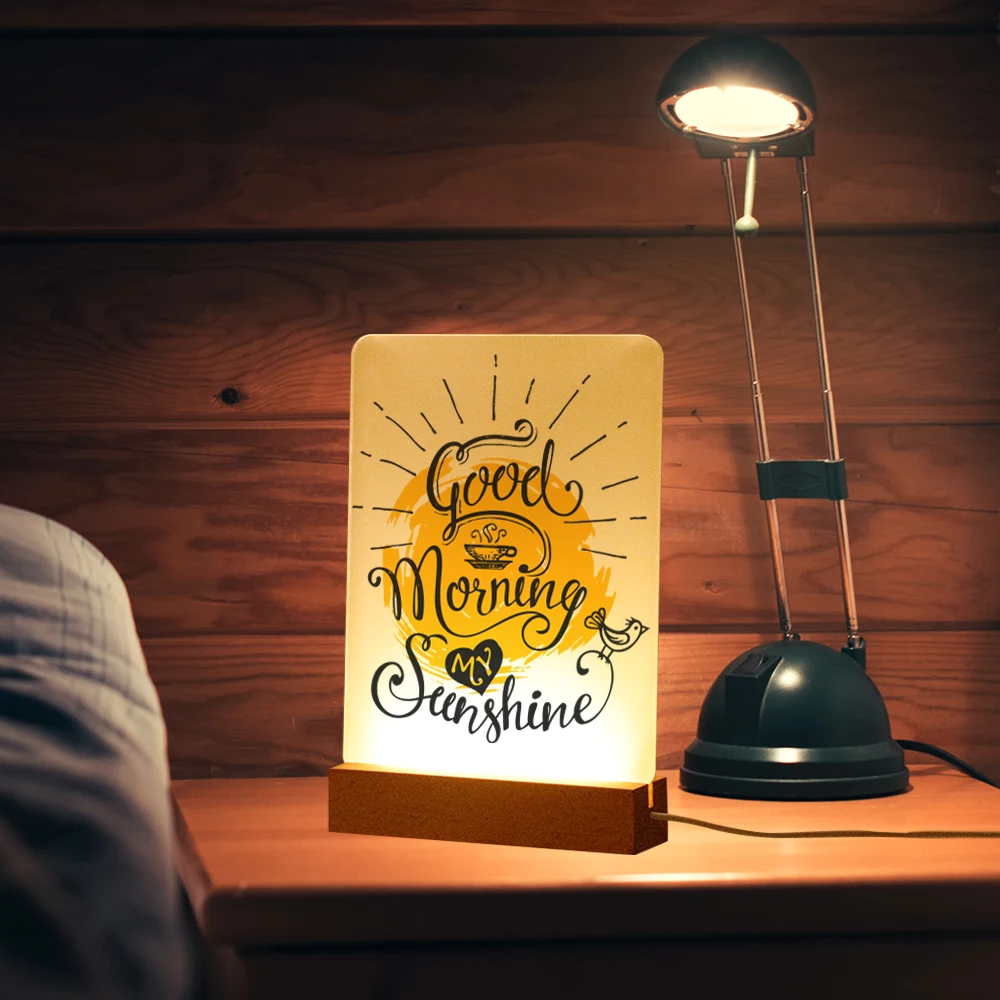 

PYD Life Custom Sublimation Acrylic Picture Photo Frame Blanks Acrylic Wooden Base Lamp Led 3d Night Light Base