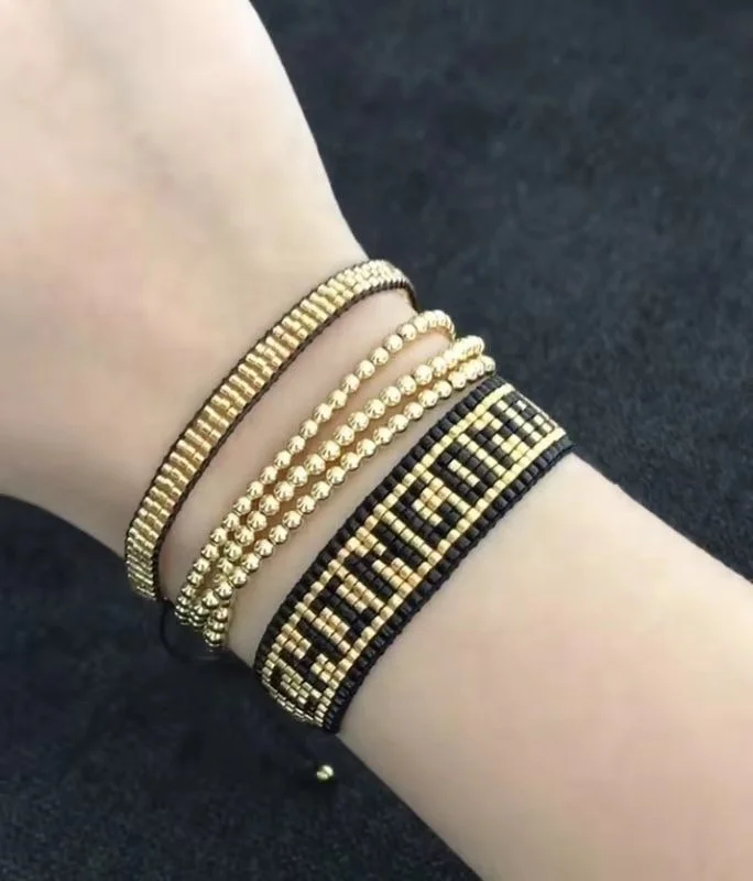 

Fashion custom Miyuki beaded bracelet copper popular bracelet personality letter Miyuki bracelet, Multi color