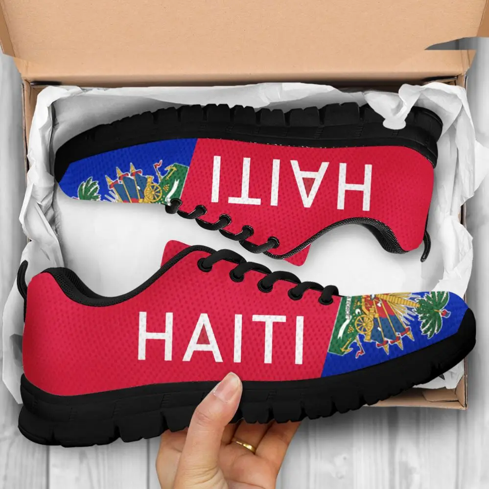 

Red and Blue Haiti Flags 3D Full Print Casual Sneaker for Men Print On Demand Factory 1 Pair Wholesale Boy Basketball style Shoe, As image shows