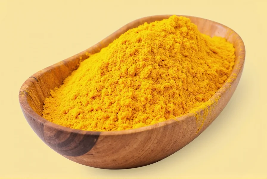 Turmeric root and powder displayed next to common pregnancy foods