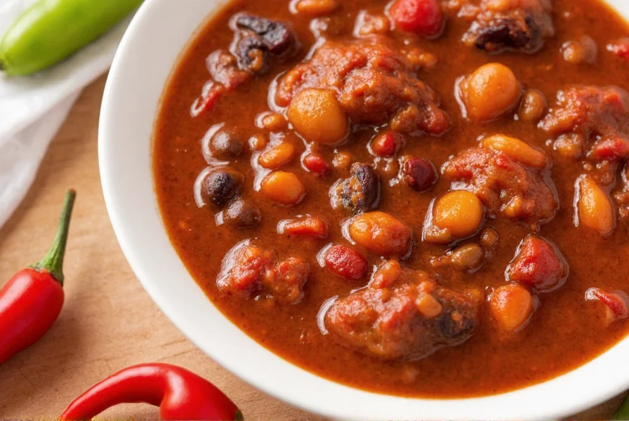 Finished Chili With Toppings