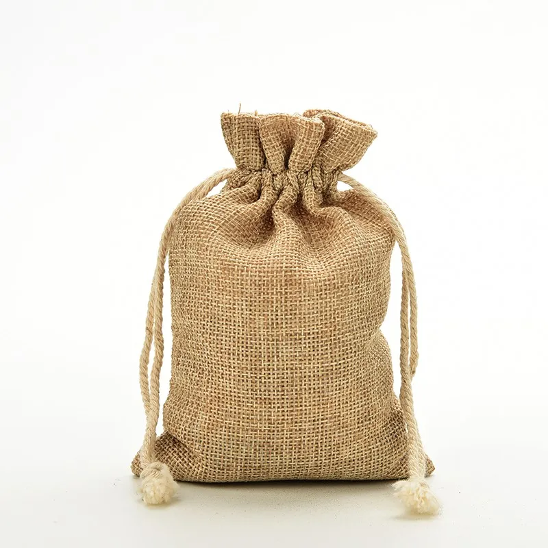 

Free Ship Mixed Order Handmade Burlap Jute Drawstring Bags for Christmas Gift Candy Storage Wedding Gift Bags 10x15cm F