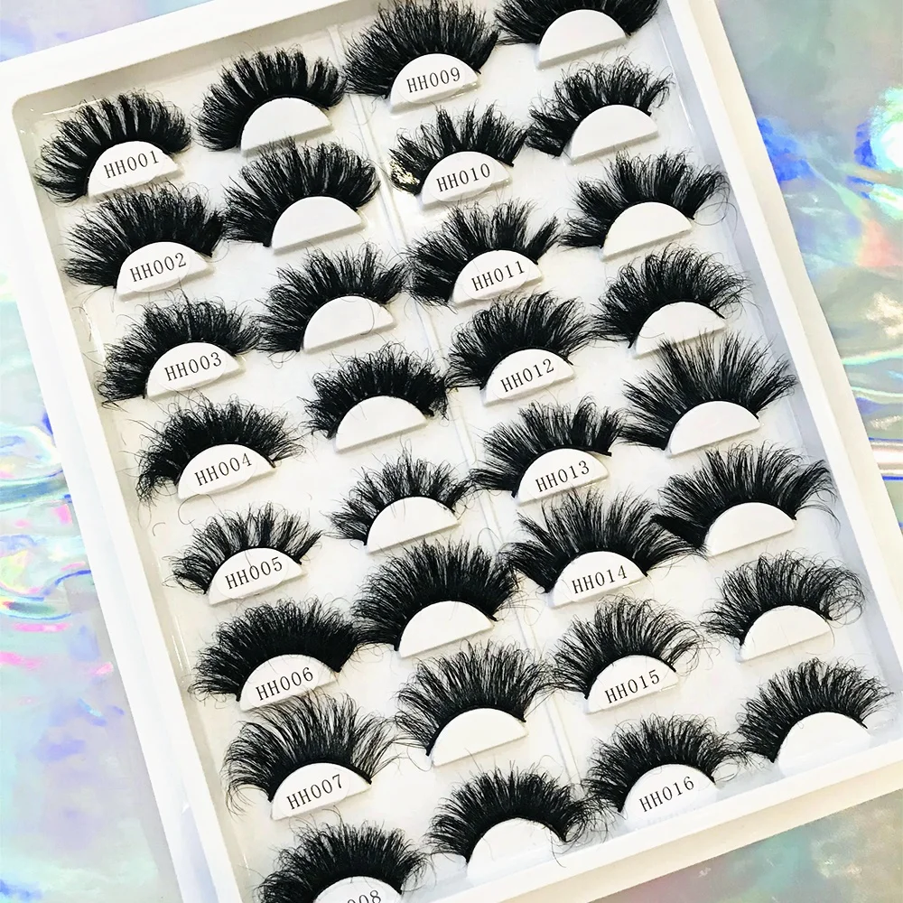 

Free Shipping Full Strip Lashes Mink Eyelashes Wholsale Lashes3d Wholesale Vendor 25mm, Black color