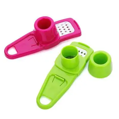 

O331 Stainless Steel Garlic Presses Ginger Cutter Candy Color Plastic Grinding Tool Microplaner Planer Kitchen Grater Grinder, Red,green