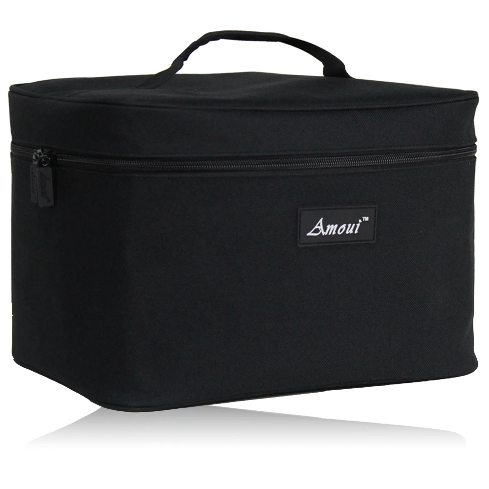 

Black Portable Large Foldable Cooler Pouch Men Adult Insulated Lunch Box Set Bag with Handle