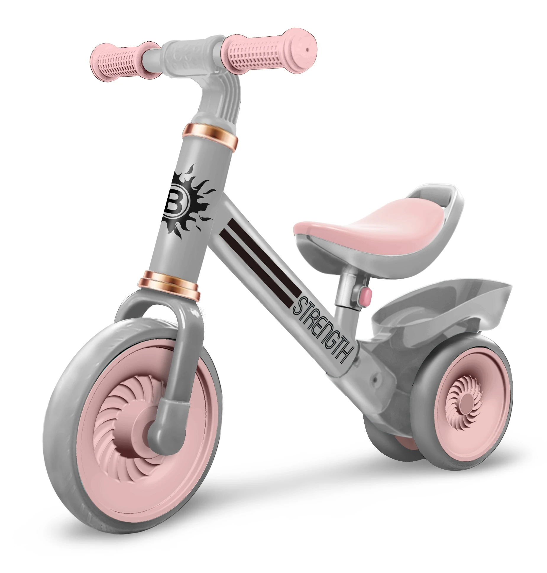 

2021 High Quality Pink Kids Tricycle Light Weight Baby Ride On Balance Bike Kids Cycle For 3 Years, Customized