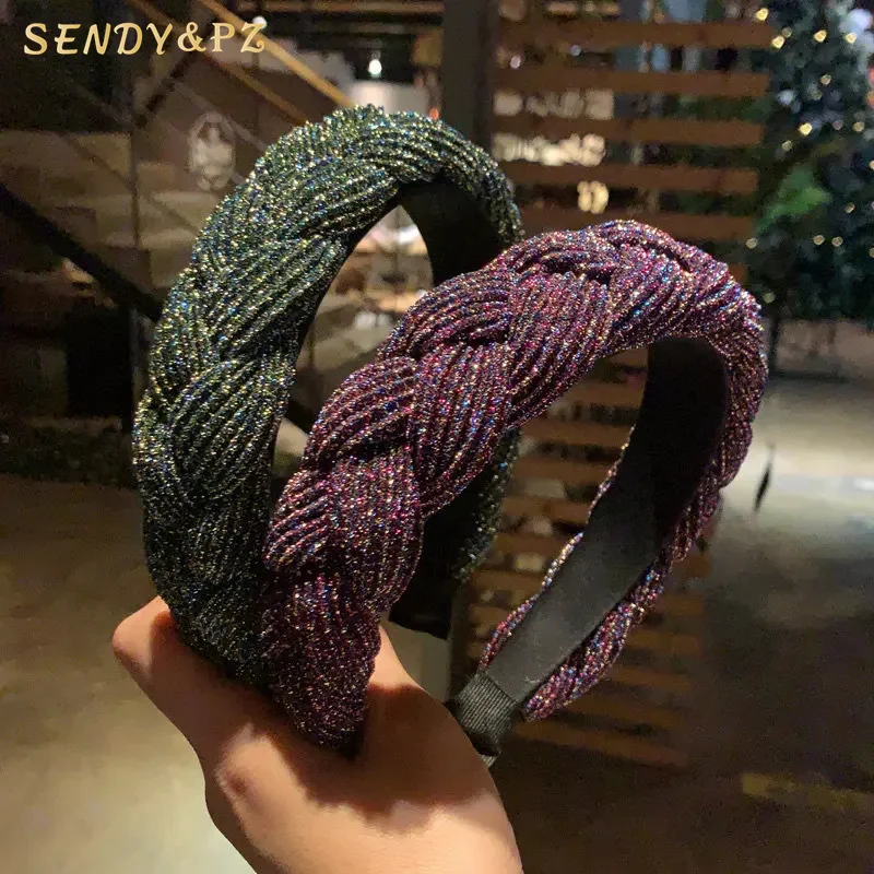 

Fashion fabric beautiful cloth woven wide band hair hoop new twist braid twist braid women's colorful hair band hair accessories