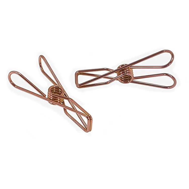 

Hot sale 304 stainless steel Rose gold clothes hanging clothing pegs and 316 marine grade steel clothes clip Laundry pegs