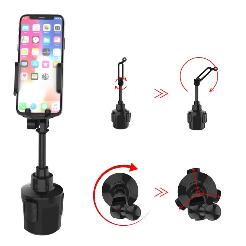 

Cell phone holder REK6u square suction cup shield car phone holder, Black