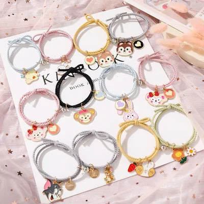 

Cute Cartoon Couple Charms Elastic Rope Bracelet Jewelry Magnet Bracelet for Men and Women Gift Friendship, Picture shows