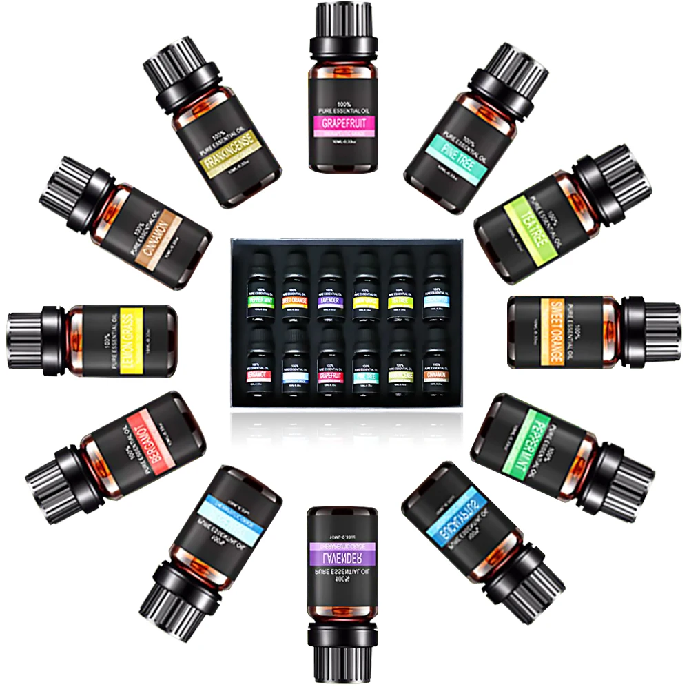 

Premium Grade Aromatherapy Essential Oil Set for Diffuser,Essential Oils Lavender, Orange, Lemongrass, Peppermint, Eucalyptus