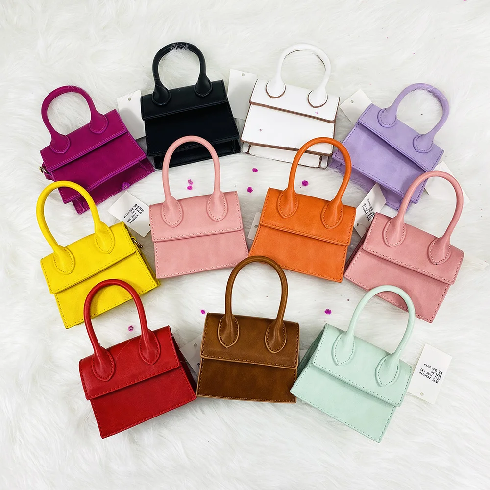 

Fashion Candy Color Kids Purses 2021 Single Shoulder Lock Handbag PU Leather Crossbody Cute Mini Kid Purses and Handbags Girls, 10 colors