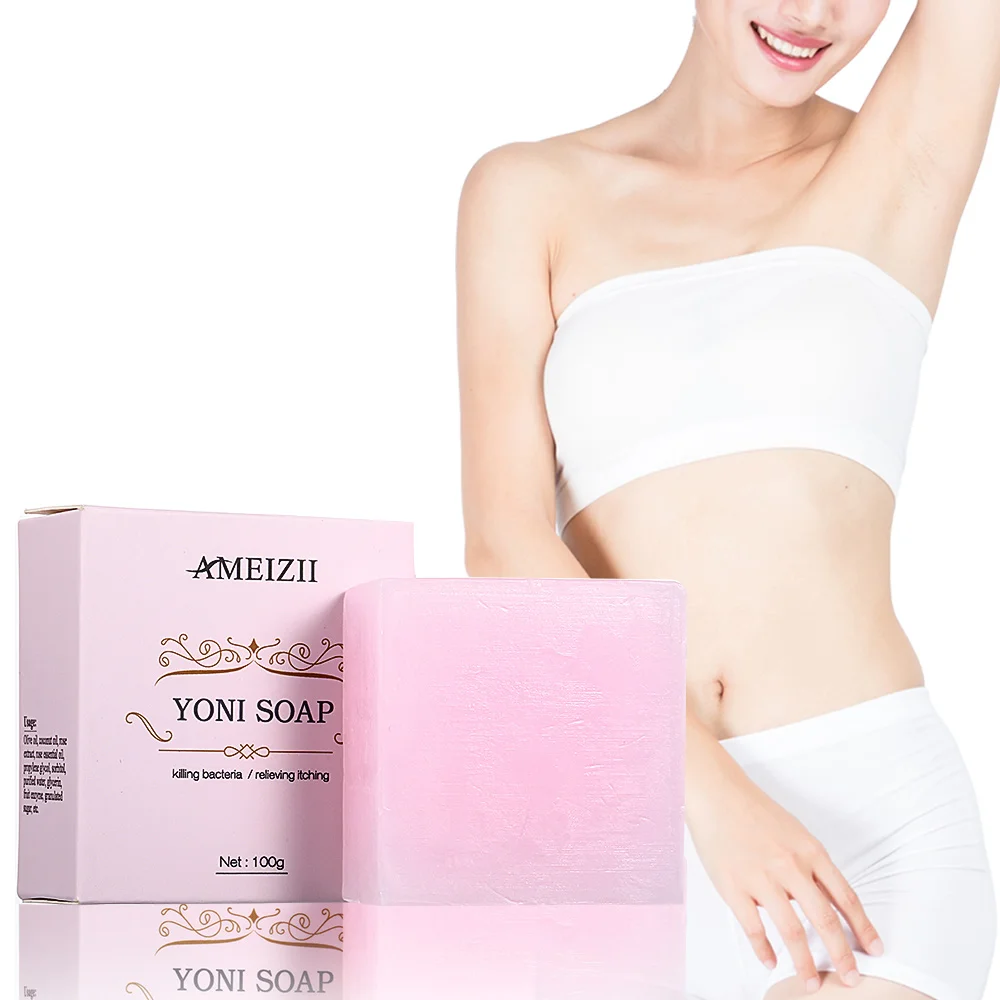 

OEM Logo Body Wash Pink Yoni Soap Bar Seife Skin Cleansing Exfoliating Soap Savon Blanchissant Organic Whitening Handmade Soap