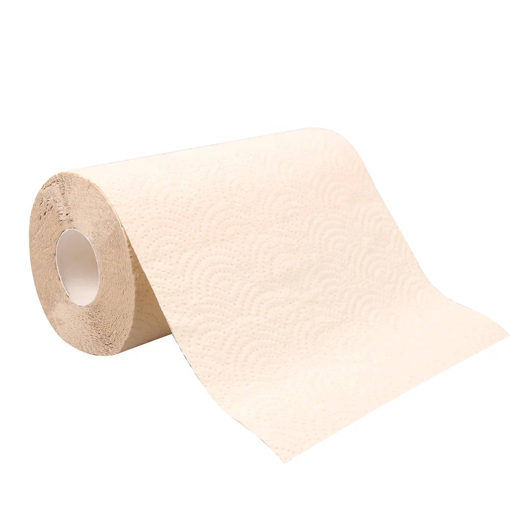 

DONSEA Factory OEM Ultra Absorbent Eco Friendly Embossed 2 ply bamboo kitchen roll with FSC, Natural white / unbleached