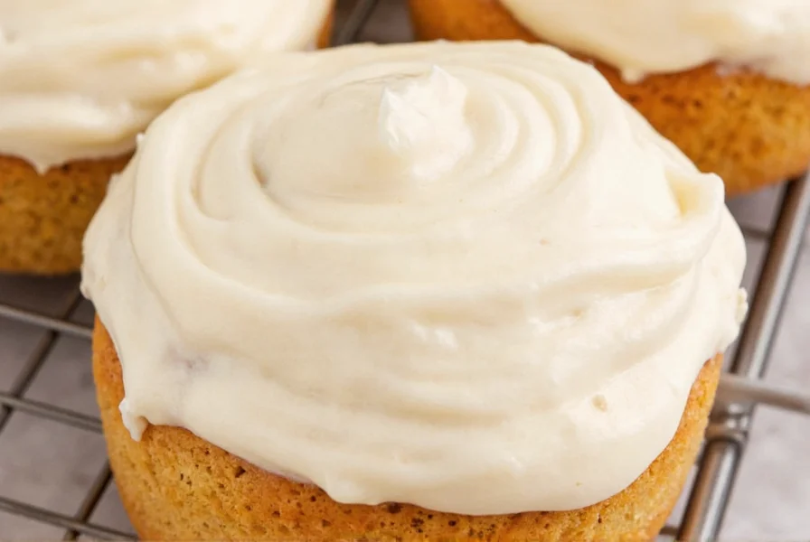 Temperature chart showing optimal frosting application ranges for different cinnamon roll frosting types