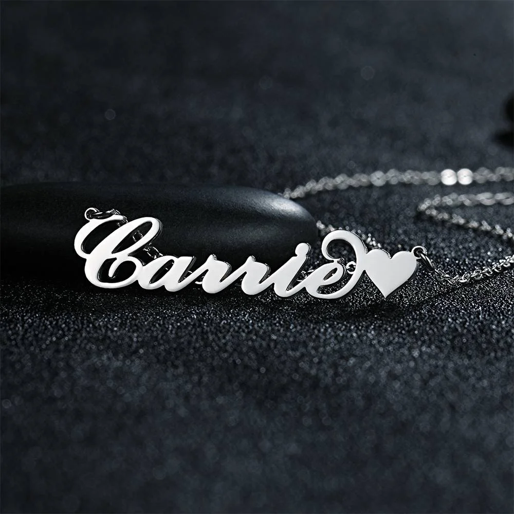 

Sterling Silver 925 Name Necklace Personalised Custom Jewelry Silver Name Plate Necklace For Girl