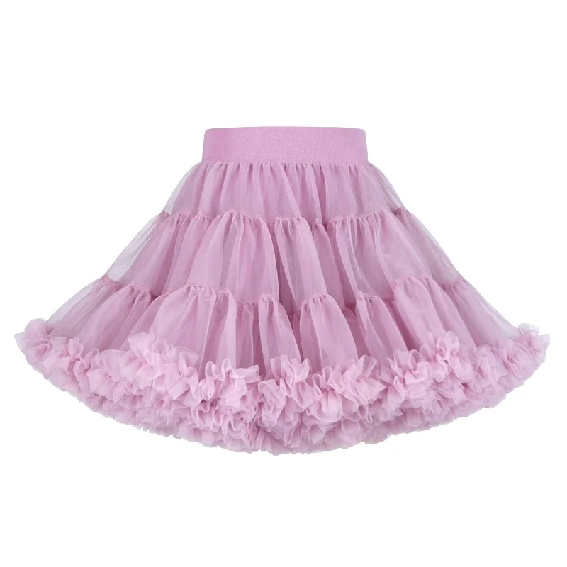 

2021 Tulle Tutu Fashion Mesh Factory Wholesale Princess Fluffy Soft Ballet Birthday Party Skirts Girls Baby, Solid color