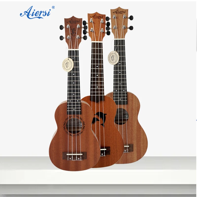 

Aiersi brand wholesale  soprano ukulele custom handmade ukelele mahogany ukulele