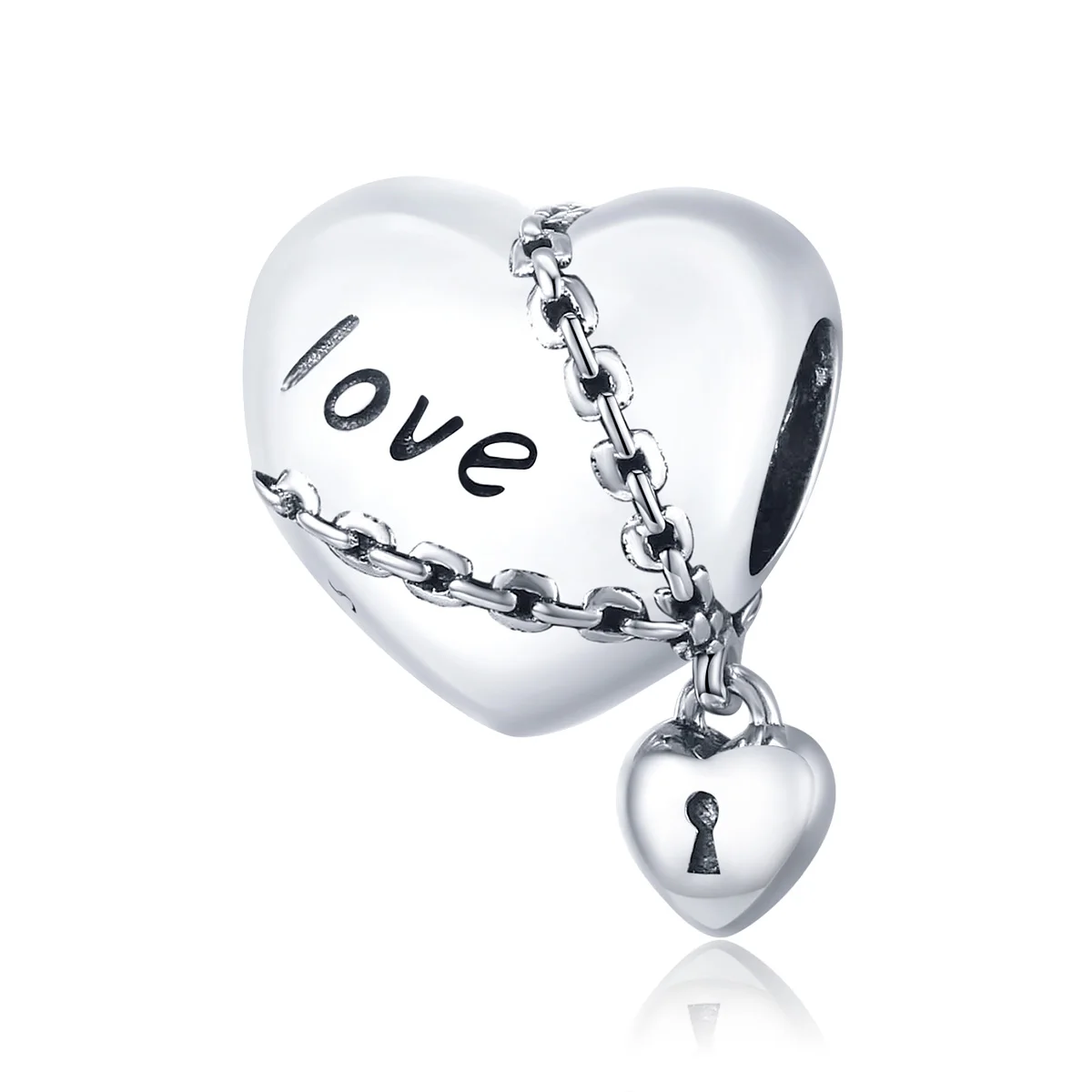 

BAMOER 925 Sterling Silver Love Lock Metal Charm for Original Bracelet Women Jewelry Making SCC1553