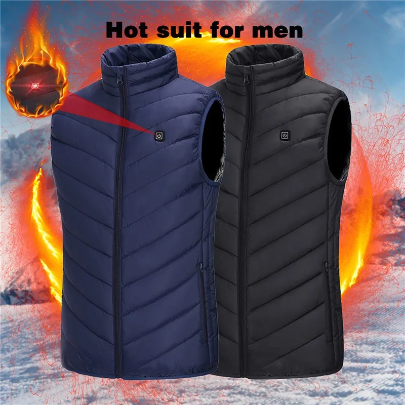

2021 Winter Mens USB Heating Electrical Warm Sleeveless Heated Intelligent Vests