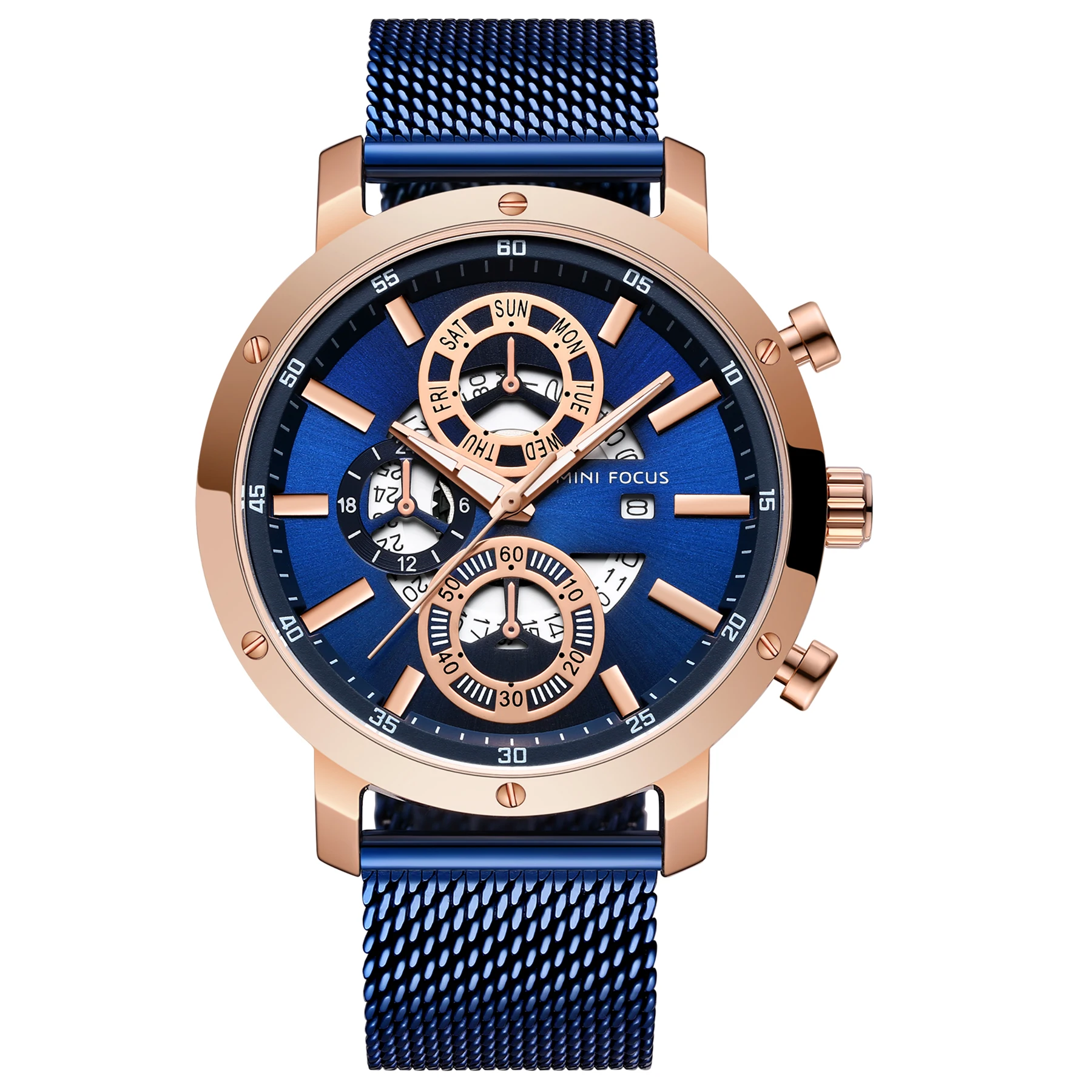 

MINI FOCUS Fashion Man Quartz Watch 3ATM Waterproof Sport Male Wristwatch Luxury Calendar Men Watches Brand Wristwatches