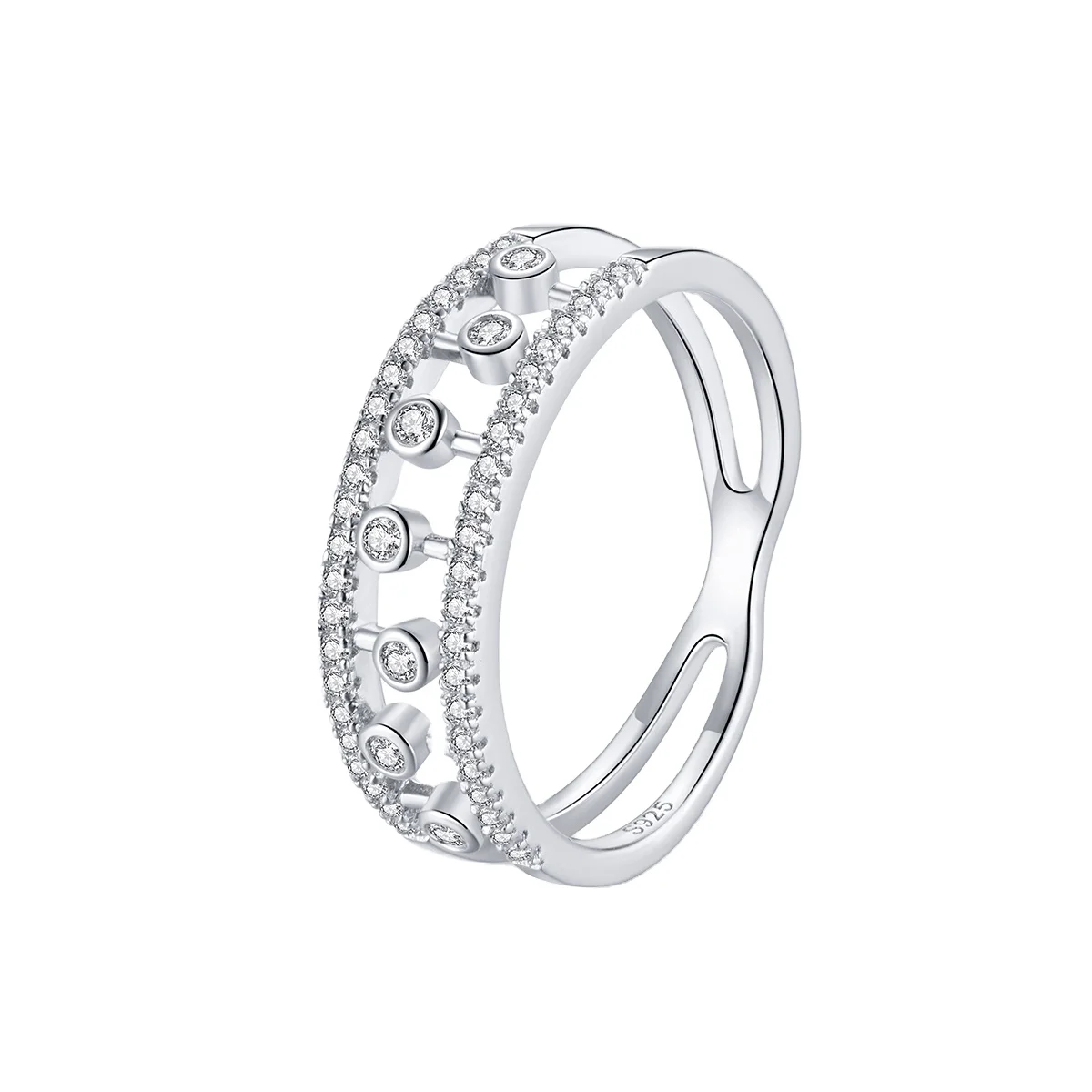 

SCR688 Clear gemstone jewelry 925 silver ring with zircon