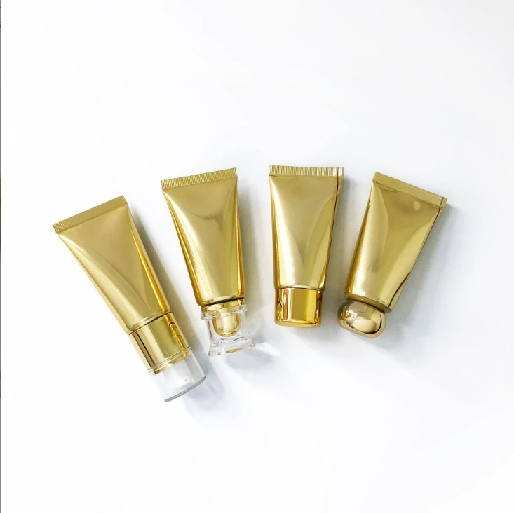 

40g spot gold high gloss aluminum-plastic hose package 350 thick aluminum plated facial cleanser bottle