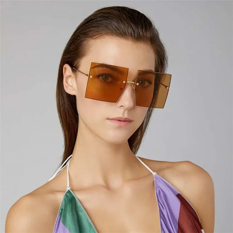 

High Quality Square Sun Glasses Vendor Women Retro Oversized Geometric Shades Sunglasses, Picture shows