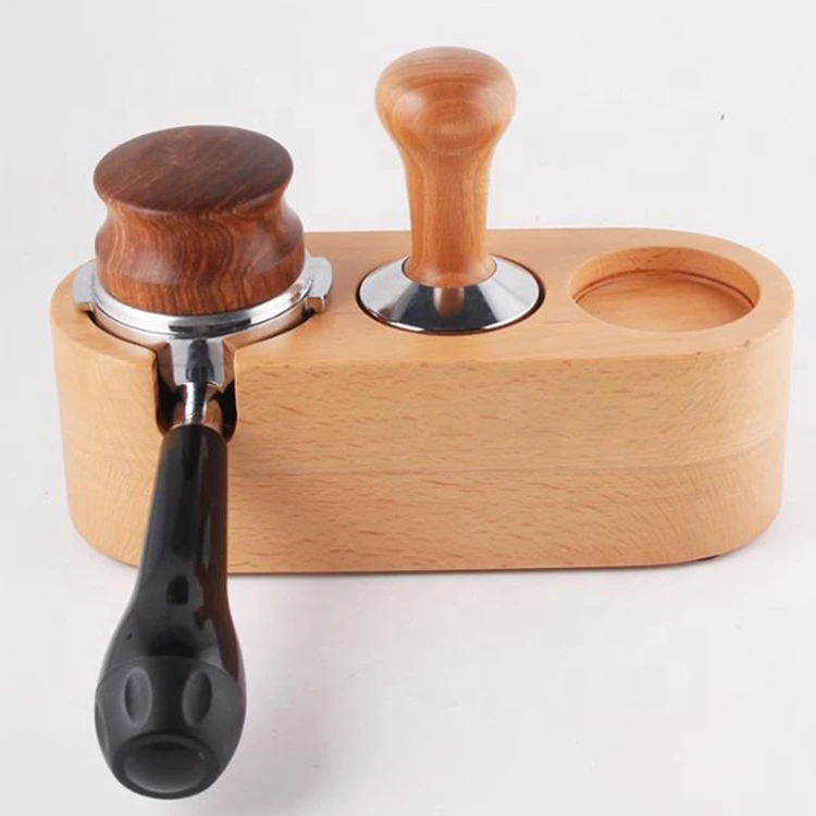 

Simple high quality 58mm coffee tamper distributor, coffee tamper set with wood