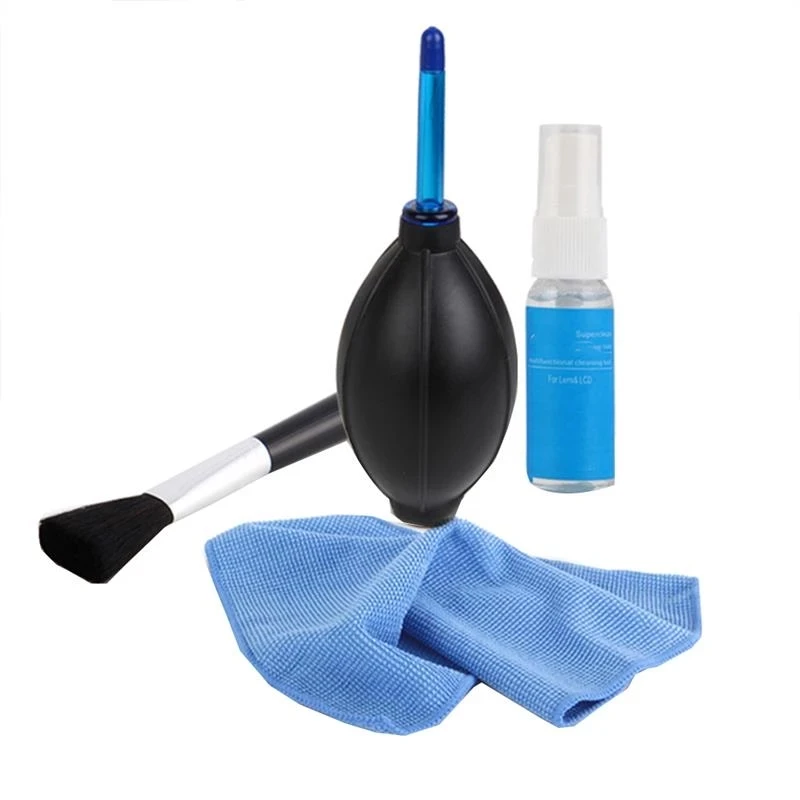 

4 IN 1 Camera Cleaning Kit Suit Dust Cleaner Brush Air Blower Clean Cloth Kit Camcorder VCR