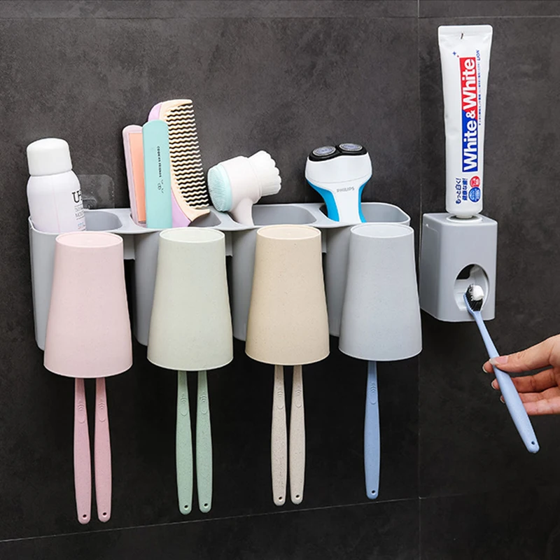 

Environment friendly bamboo fiber wall mount bathroom accessories toothbrush holder