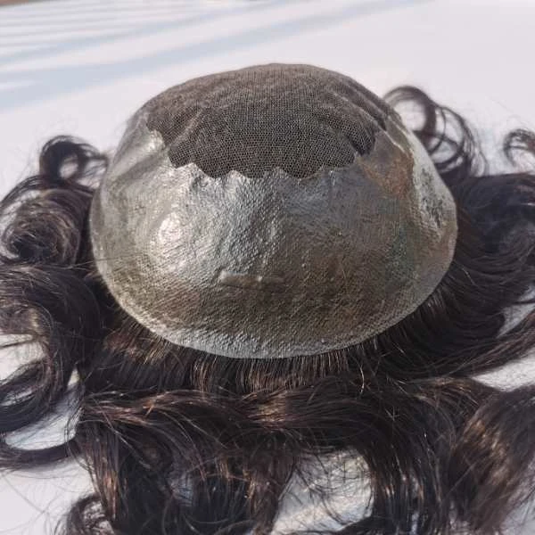 

High Quality Q6 Style Toupee Curl Toupee Hair Prosthesis Men Wig