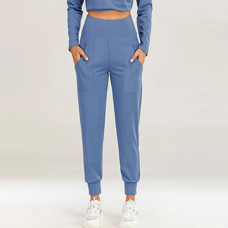 

2021 Sports Trends Solid Color Sweatpants Custom Logo Sportswear Loose Breathable Women Jogger Pants