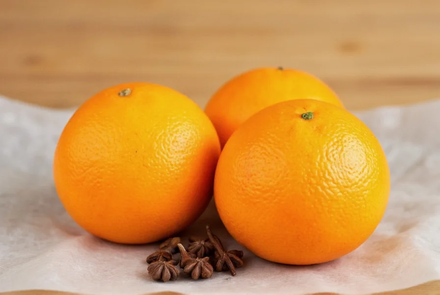 Homemade mulled wine preparation with oranges and cloves
