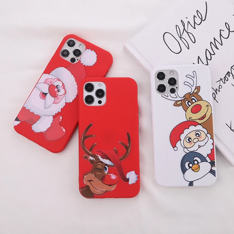 

Christmas sublimation phone case printer mobile phone silicone case bumper for iphone phone cases cute, As per picture