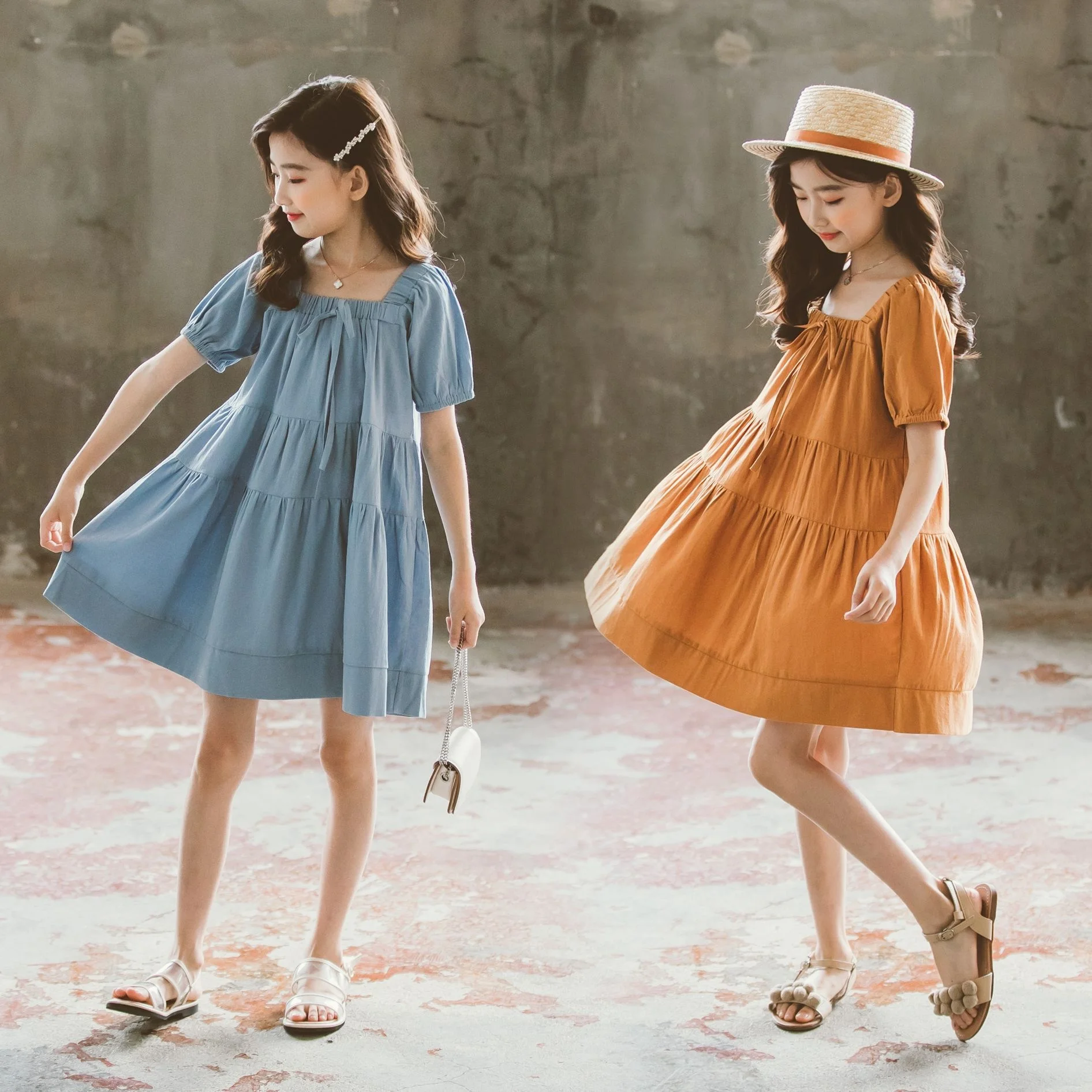 

Girls' dresses Children's summer clothes Summer simple children's skirt