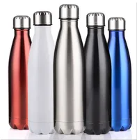 

16oz Convenient to carry thermos water coffee bottle double wall stainless steel cola shaped bottle