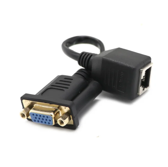 

VGA Male to RJ45 Female cable adapter 15cm top quality cabletolink 2021, Black