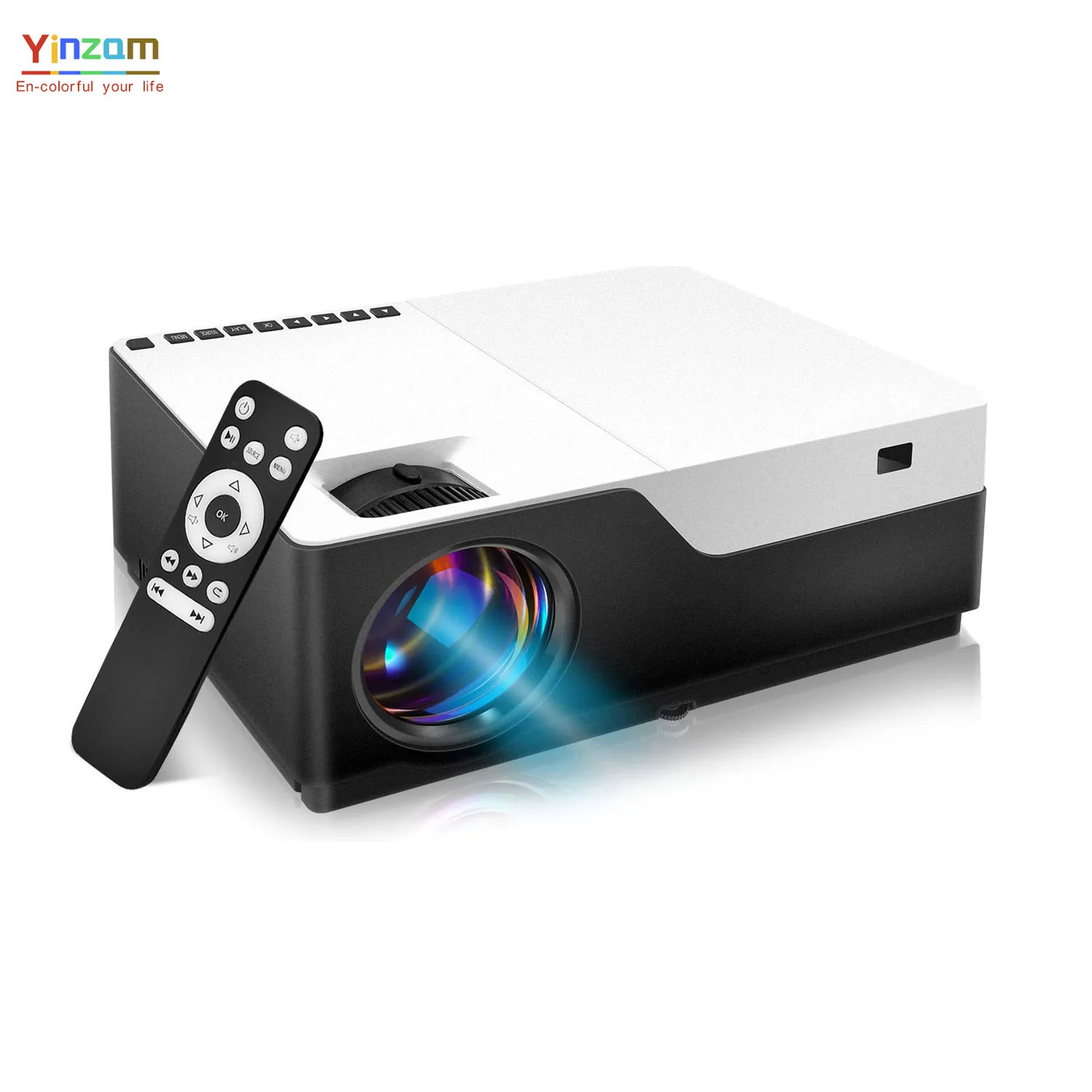 

Yinzam M18 1920x1080p Projector, Education Multimedia Player Overhead Projector 1080p with 5500 Lumens 300inch Screen Beamer