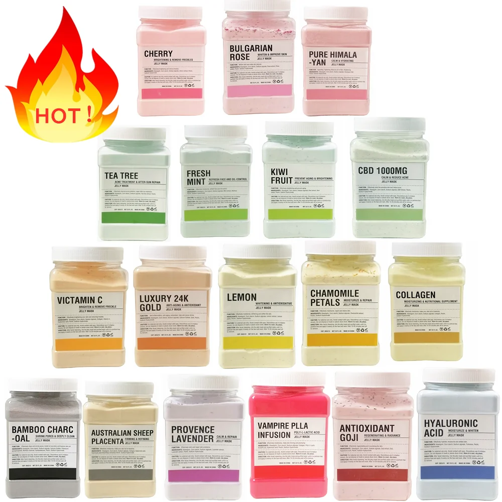 

Free Shipping by Fedex 18/24 jars(18 flavors) Hydro Jelly Mask powder Ready to shipment within 10 days to USA, Canada and UK, Pink