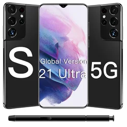 Cheap Mobile Phone S21 Ultra 5G Android Dual Smartphone Unlocked Original Face/Fingerprint Gaming Cellphone