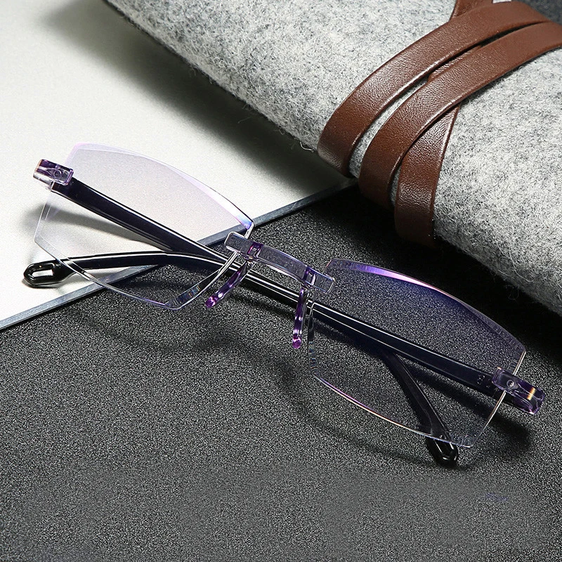 

Anti Blue Ray Reading Glasses Men Women Rimless Cutting Presbyopia Eyewear For Unisex Blue Light Glasses