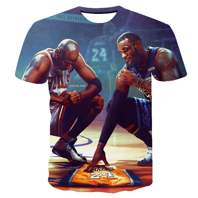 

James Short Sleeve sport basketball tshirt gym breathable tee Number 23 KING T-shirt LB James T shirt LBJ, Multi