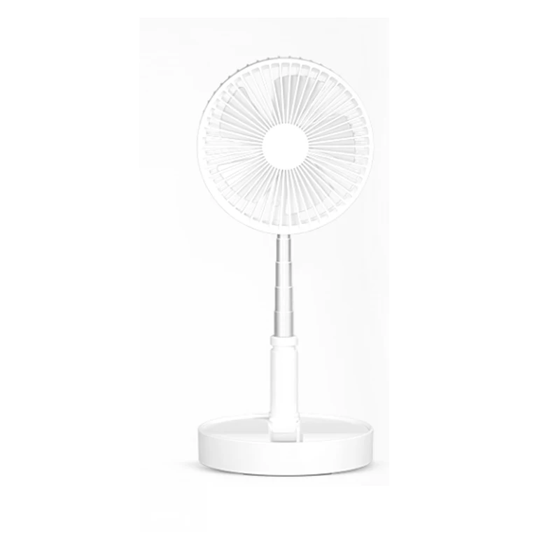 

Factory direct sale cheap table fan free sample available 6000mAh power bank fan table retractable round USB fan mini style, White & pink