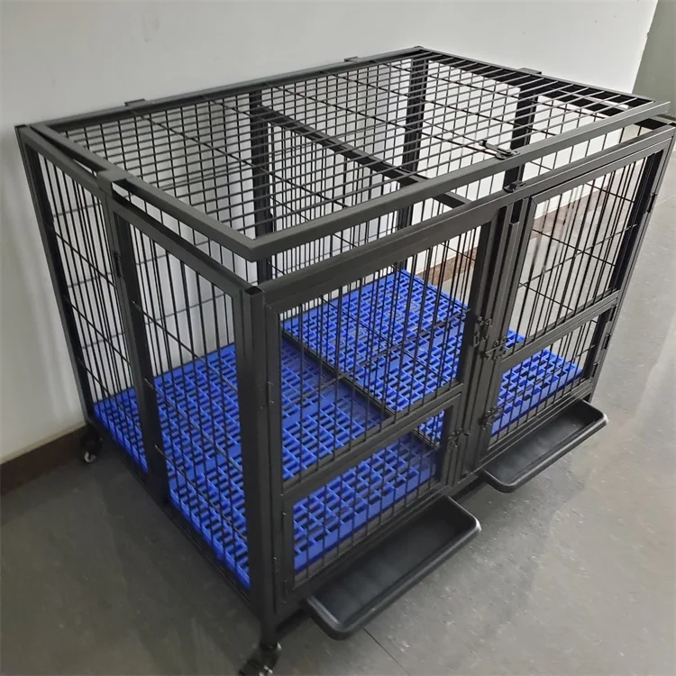 

Black lron cage-02-L plexiglass dog house plastic matting kennel floor outdoor 108X75X78=43"