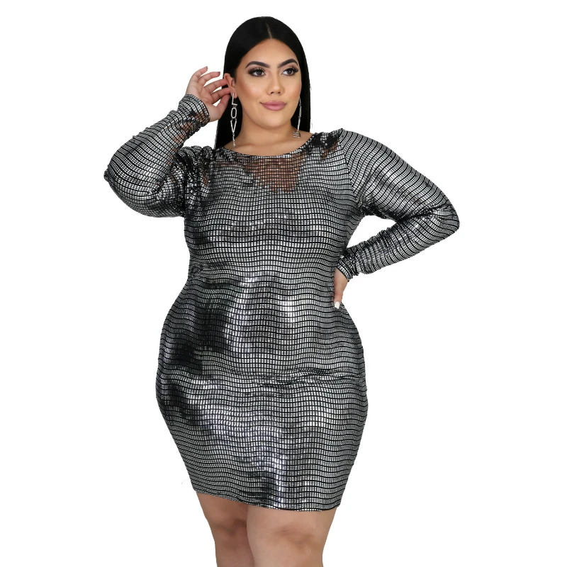 

Shining Party Ball Gown Backless Sexy Plus Size Dress Women Sequin Dresses